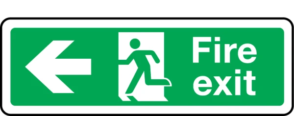 Fire Exit arrow left sign